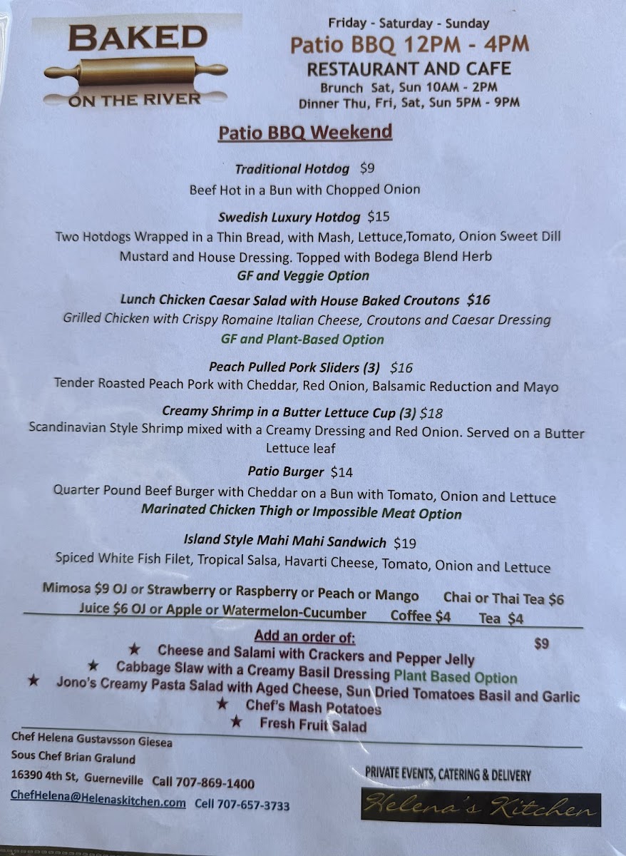 Menu Baked On The River-1