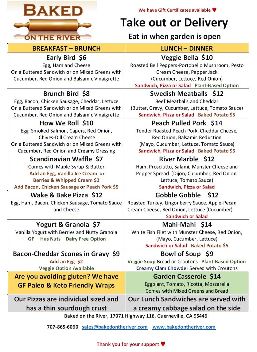 Menu Baked On The River-7