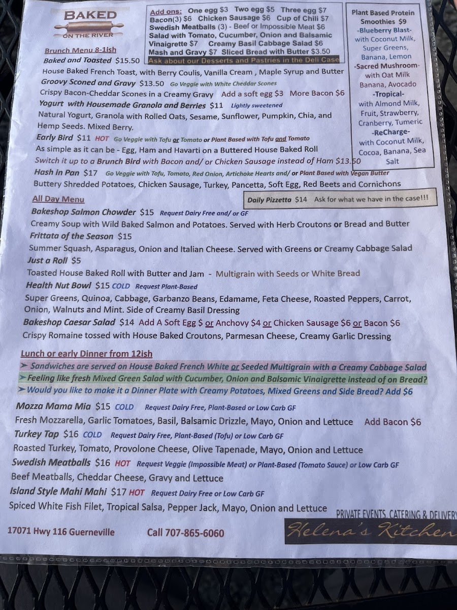 Menu Baked On The River-9